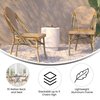 Flash Furniture Natural/White PE Rattan Stacking Paris Chair, 2PK 2-SDA-AD642001-F-NATWH-LTNAT-GG